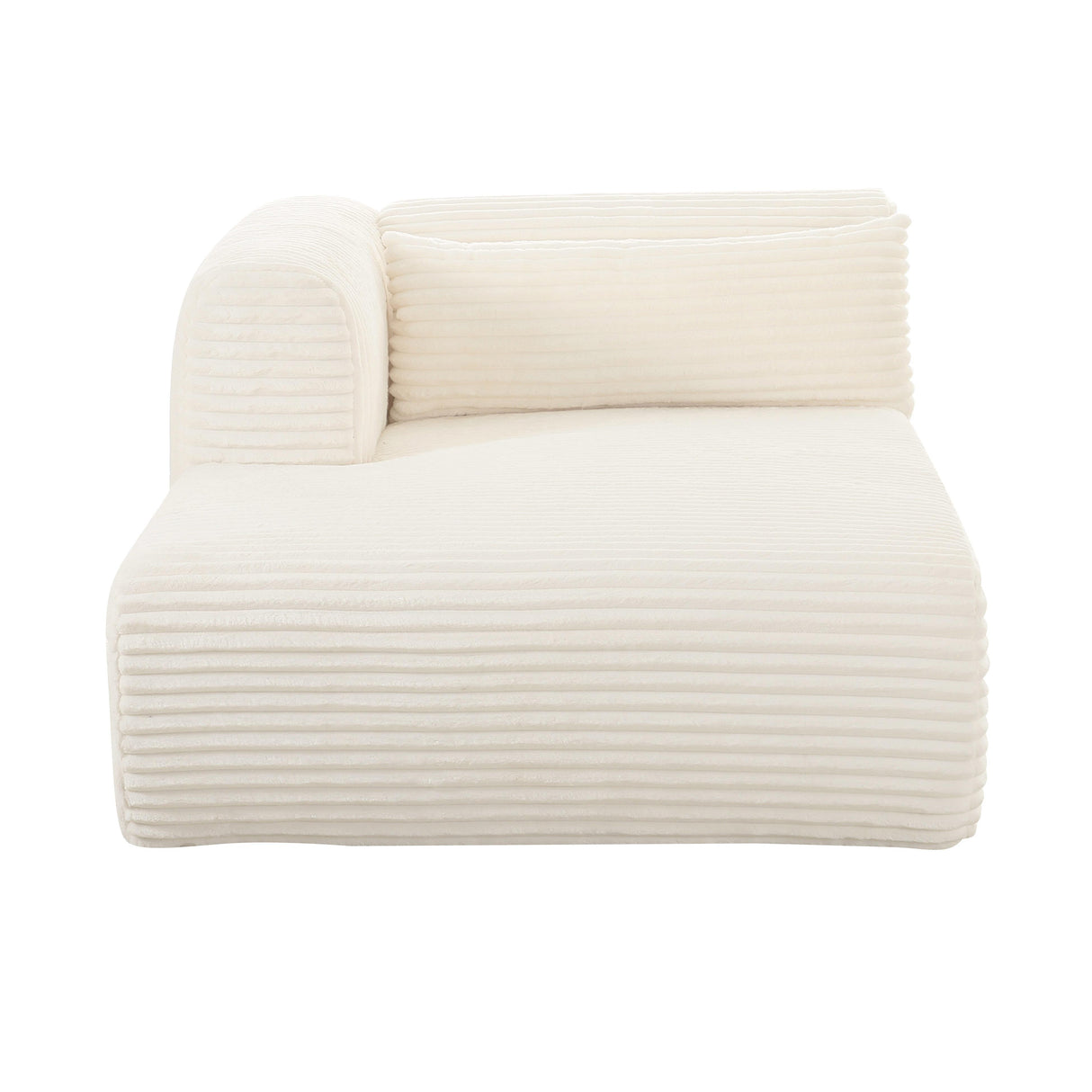 TOV Tarra Fluffy Oversized Cream Corduroy Modular LAF Chaise