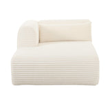 TOV Tarra Fluffy Oversized Cream Corduroy Modular LAF Chaise