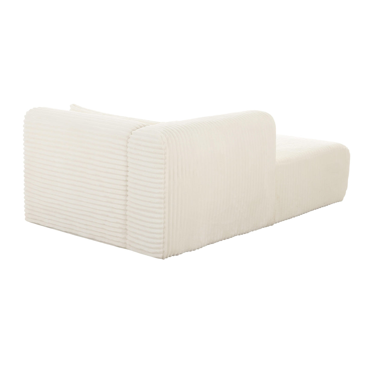 TOV Tarra Fluffy Oversized Cream Corduroy Modular LAF Chaise