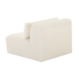 TOV Tarra Fluffy Oversized Cream Corduroy Modular Armless Chair