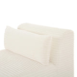 TOV Tarra Fluffy Oversized Cream Corduroy Modular Armless Chair