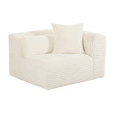 TOV Tarra Fluffy Oversized Cream Corduroy Modular RAF Corner Chair