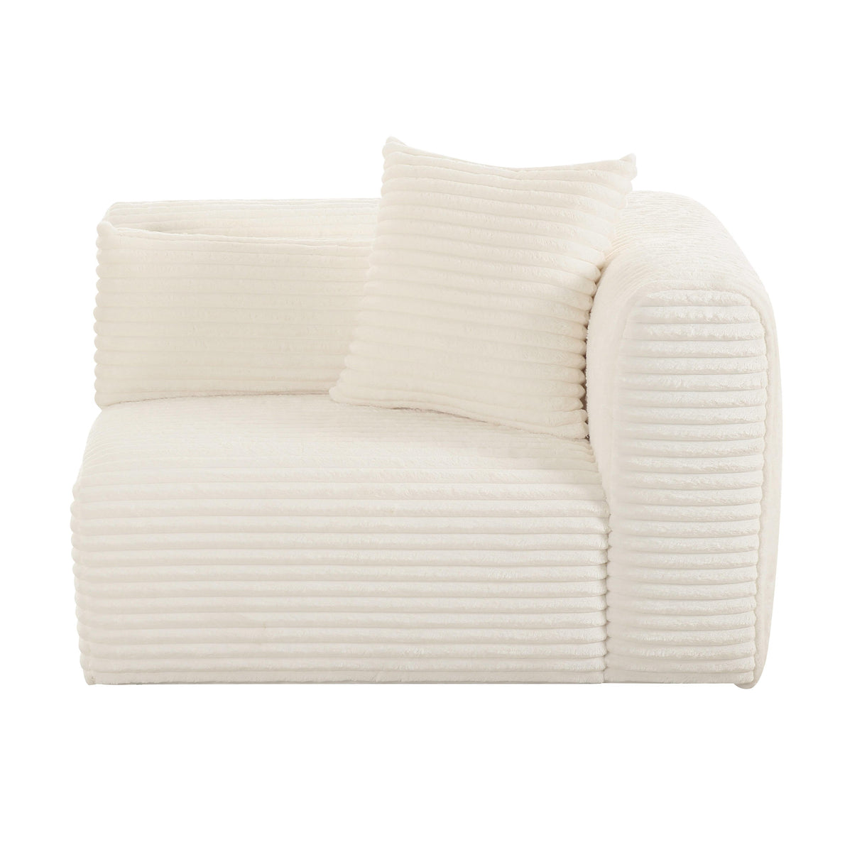 TOV Tarra Fluffy Oversized Cream Corduroy Modular RAF Corner Chair