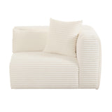 TOV Tarra Fluffy Oversized Cream Corduroy Modular RAF Corner Chair