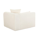 TOV Tarra Fluffy Oversized Cream Corduroy Modular RAF Corner Chair