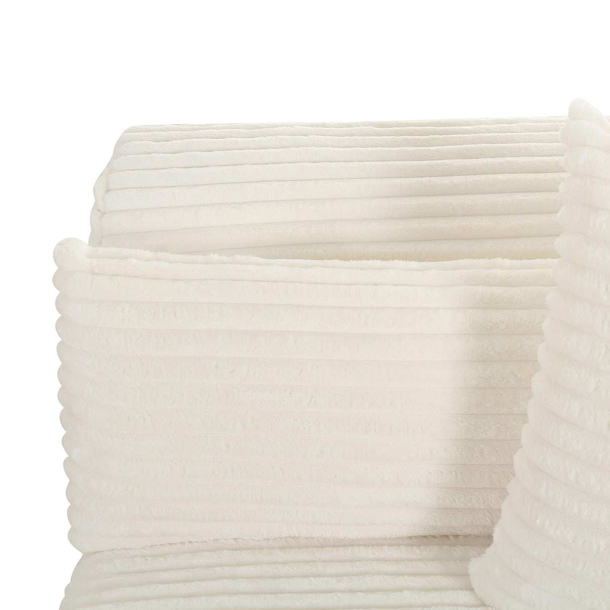 TOV Tarra Fluffy Oversized Cream Corduroy Modular RAF Corner Chair