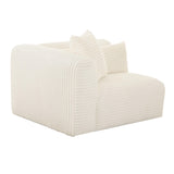 TOV Tarra Fluffy Oversized Cream Corduroy Modular LAF Corner Chair