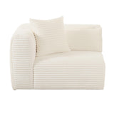TOV Tarra Fluffy Oversized Cream Corduroy Modular LAF Corner Chair