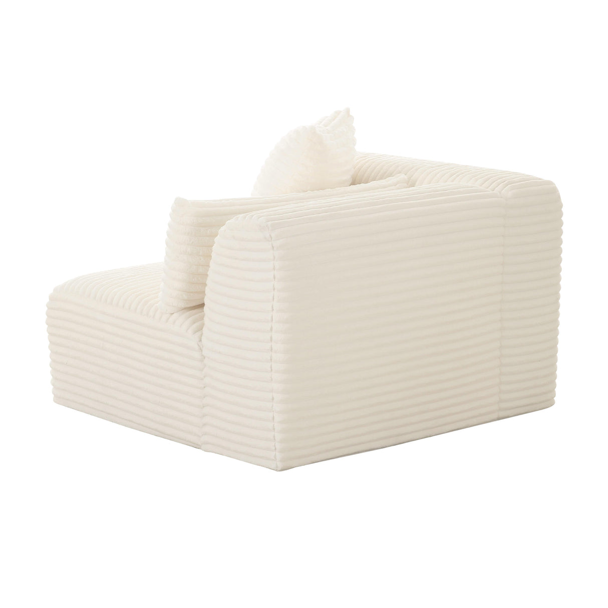 TOV Tarra Fluffy Oversized Cream Corduroy Modular LAF Corner Chair