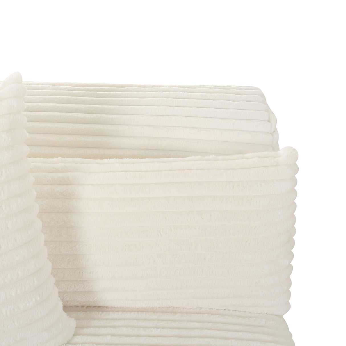 TOV Tarra Fluffy Oversized Cream Corduroy Modular LAF Corner Chair