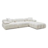 TOV Calliope Cream Vegan Shearling 4-piece Modular Sectional