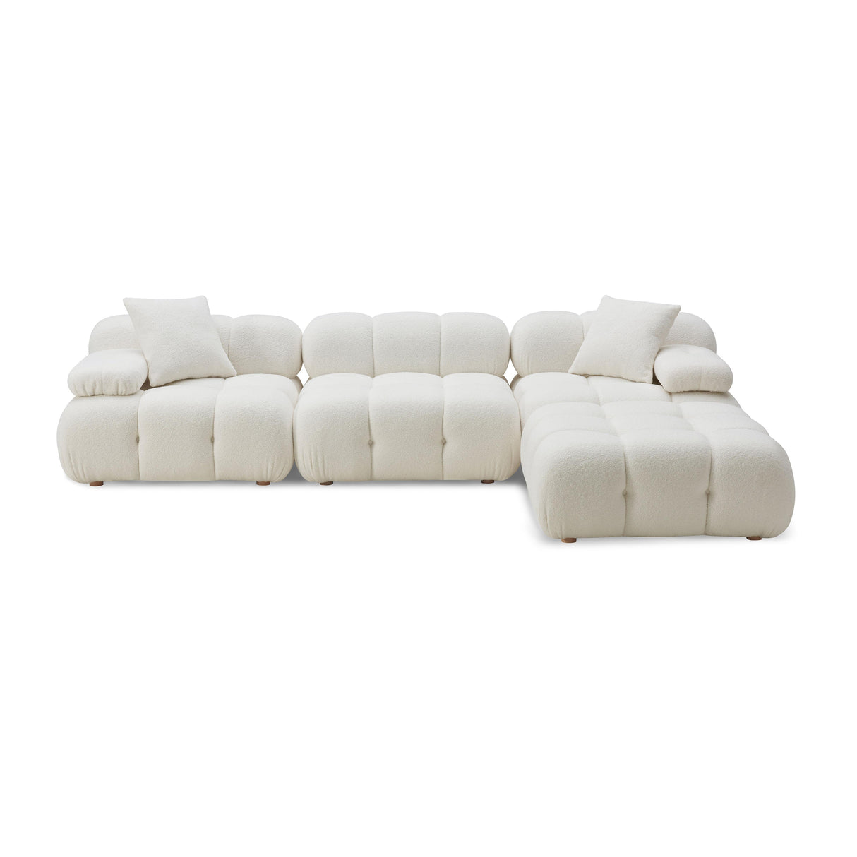 TOV Calliope Cream Vegan Shearling 4-piece Modular Sectional
