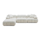 TOV Calliope Cream Vegan Shearling 4-piece Modular Sectional