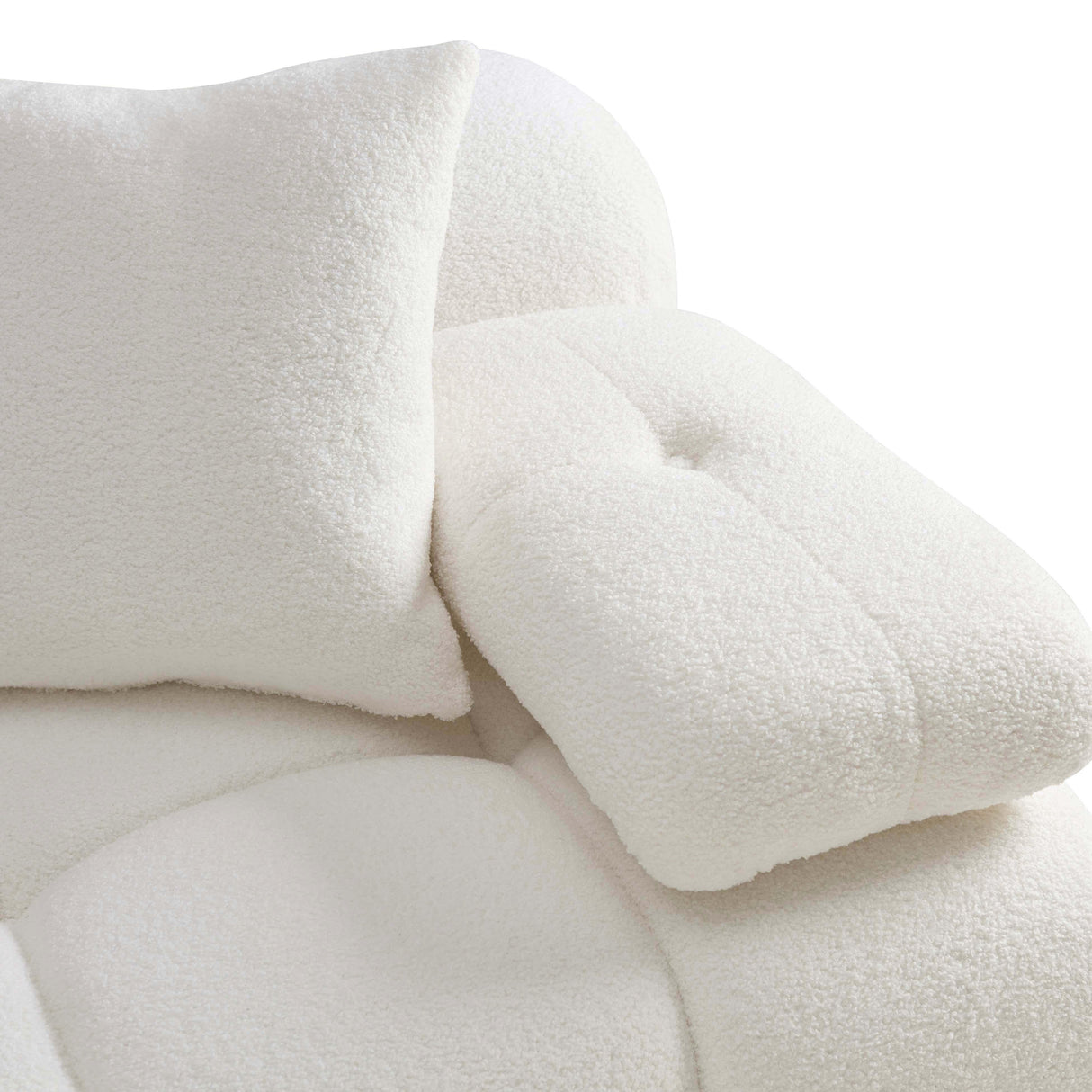 TOV Calliope Cream Vegan Shearling 4-piece Modular Sectional