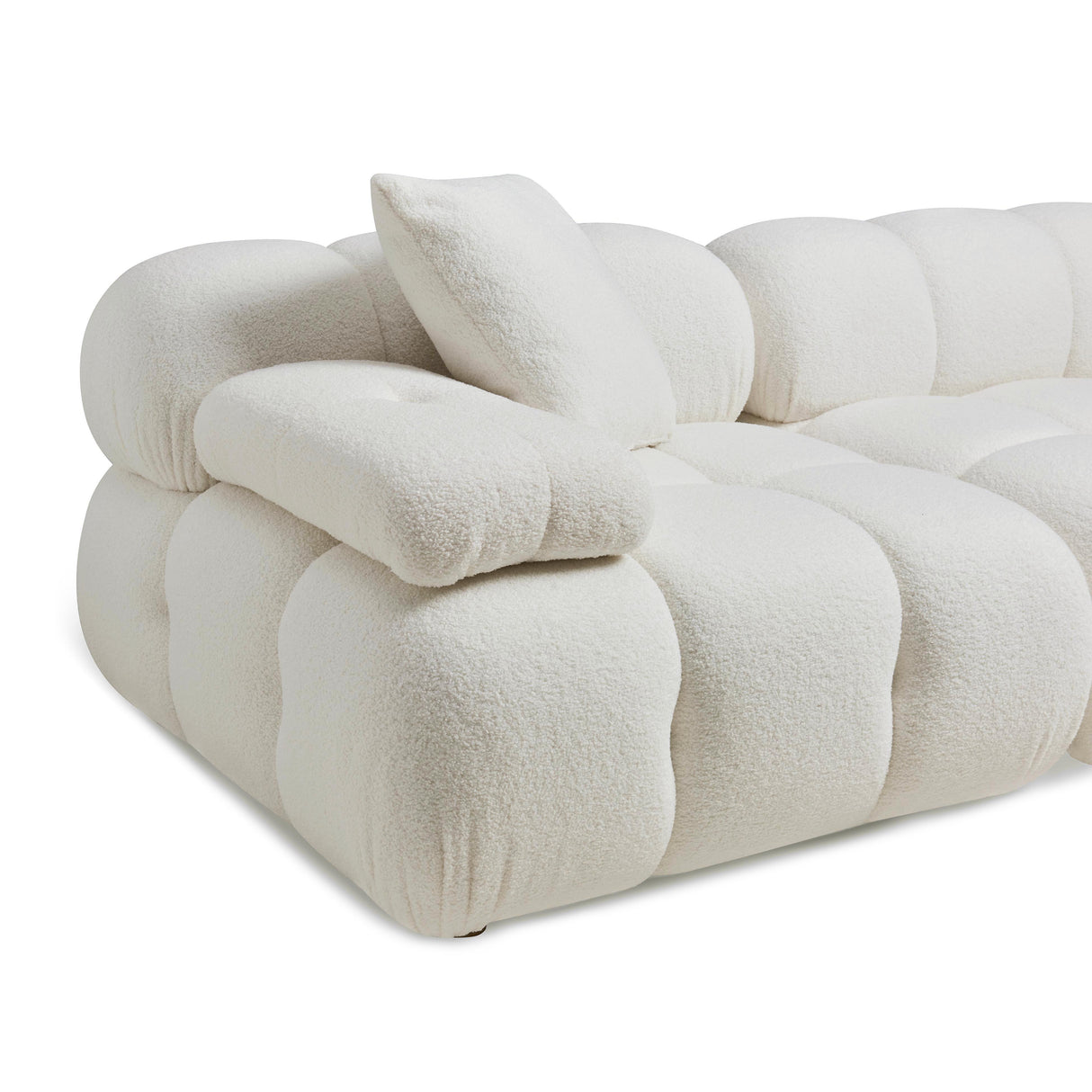 TOV Calliope Cream Vegan Shearling 4-piece Modular Sectional