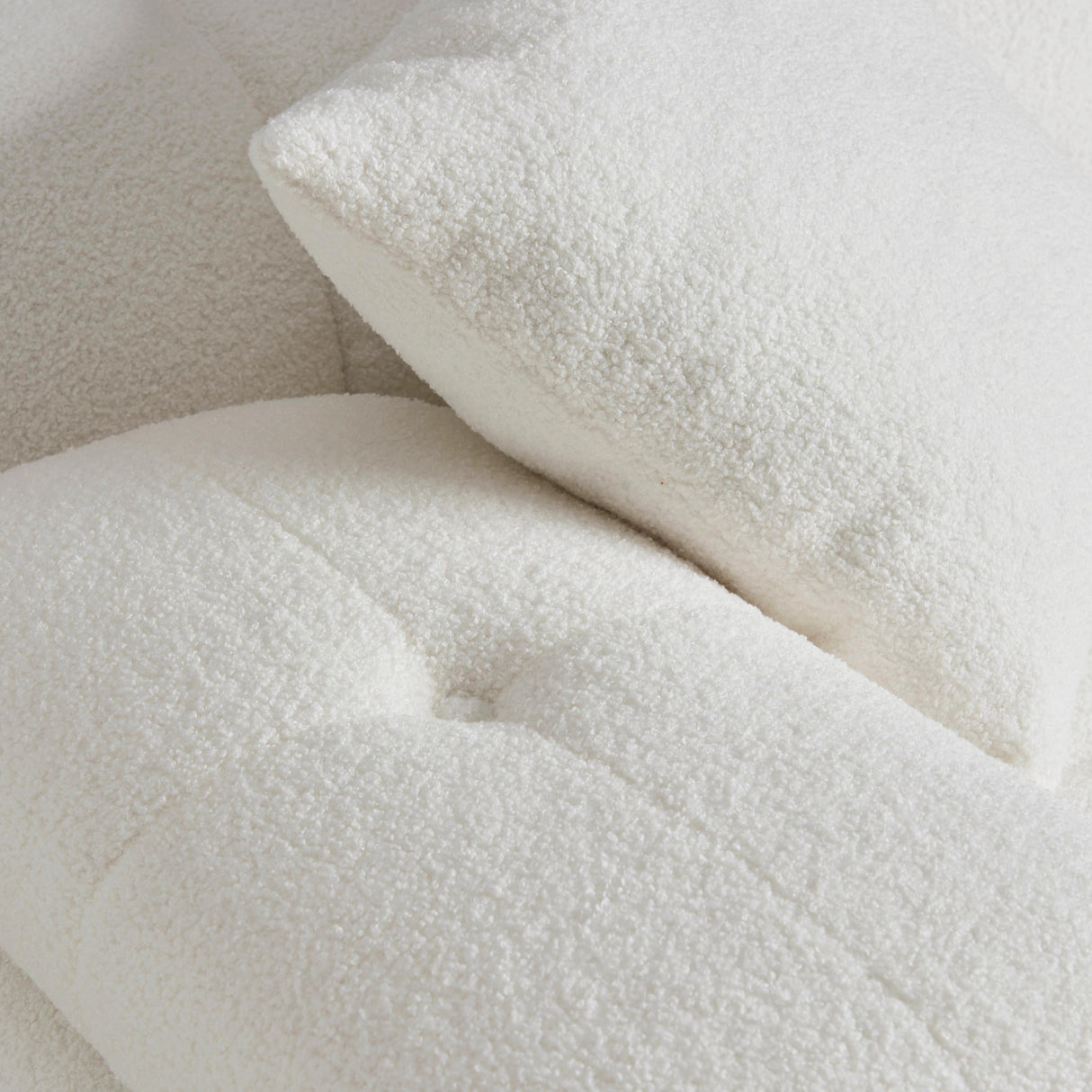 TOV Calliope Cream Vegan Shearling 4-piece Modular Sectional