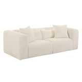 TOV Tarra Fluffy Oversized Cream Corduroy Modular Loveseat