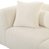 TOV Tarra Fluffy Oversized Cream Corduroy Modular Loveseat