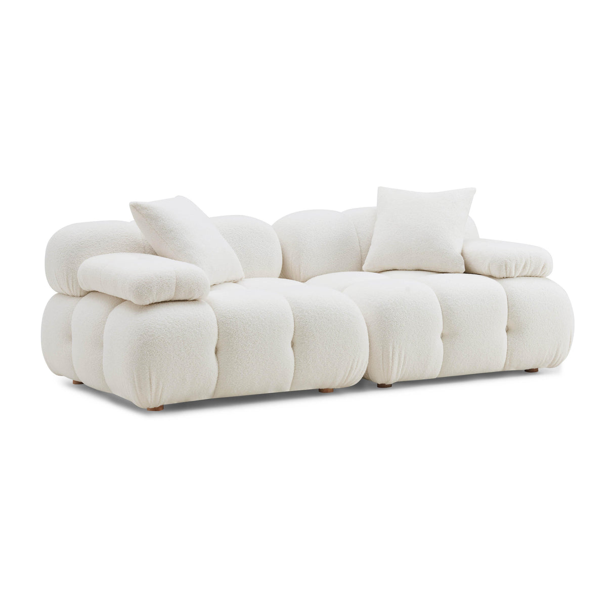 TOV Calliope Cream Vegan Shearling Modular Loveseat