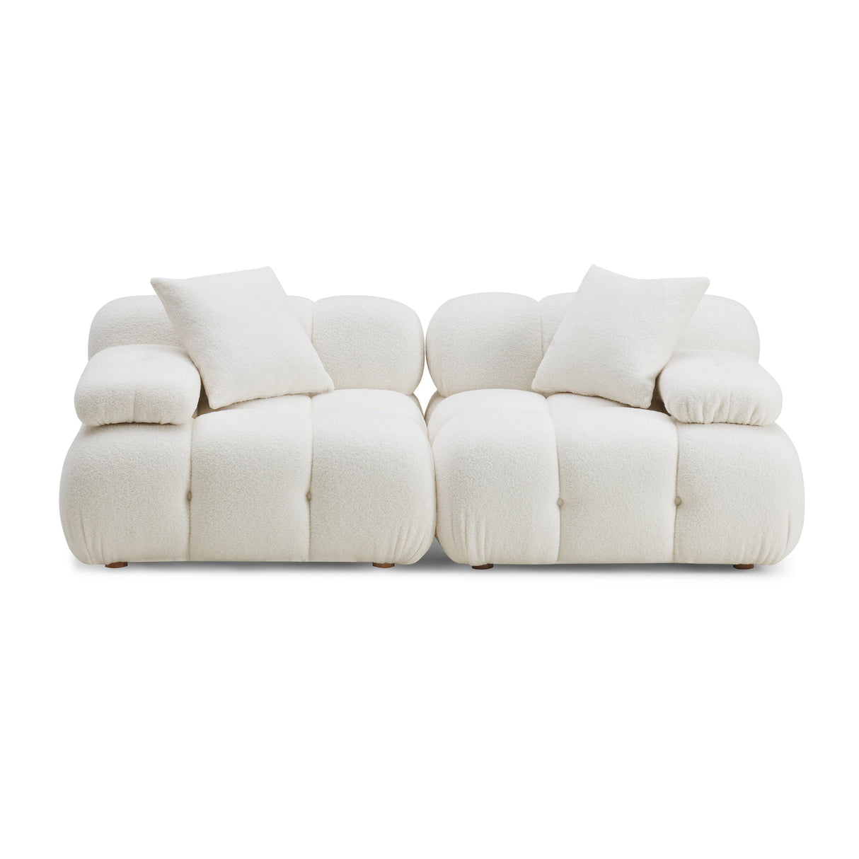 TOV Calliope Cream Vegan Shearling Modular Loveseat