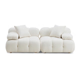 TOV Calliope Cream Vegan Shearling Modular Loveseat