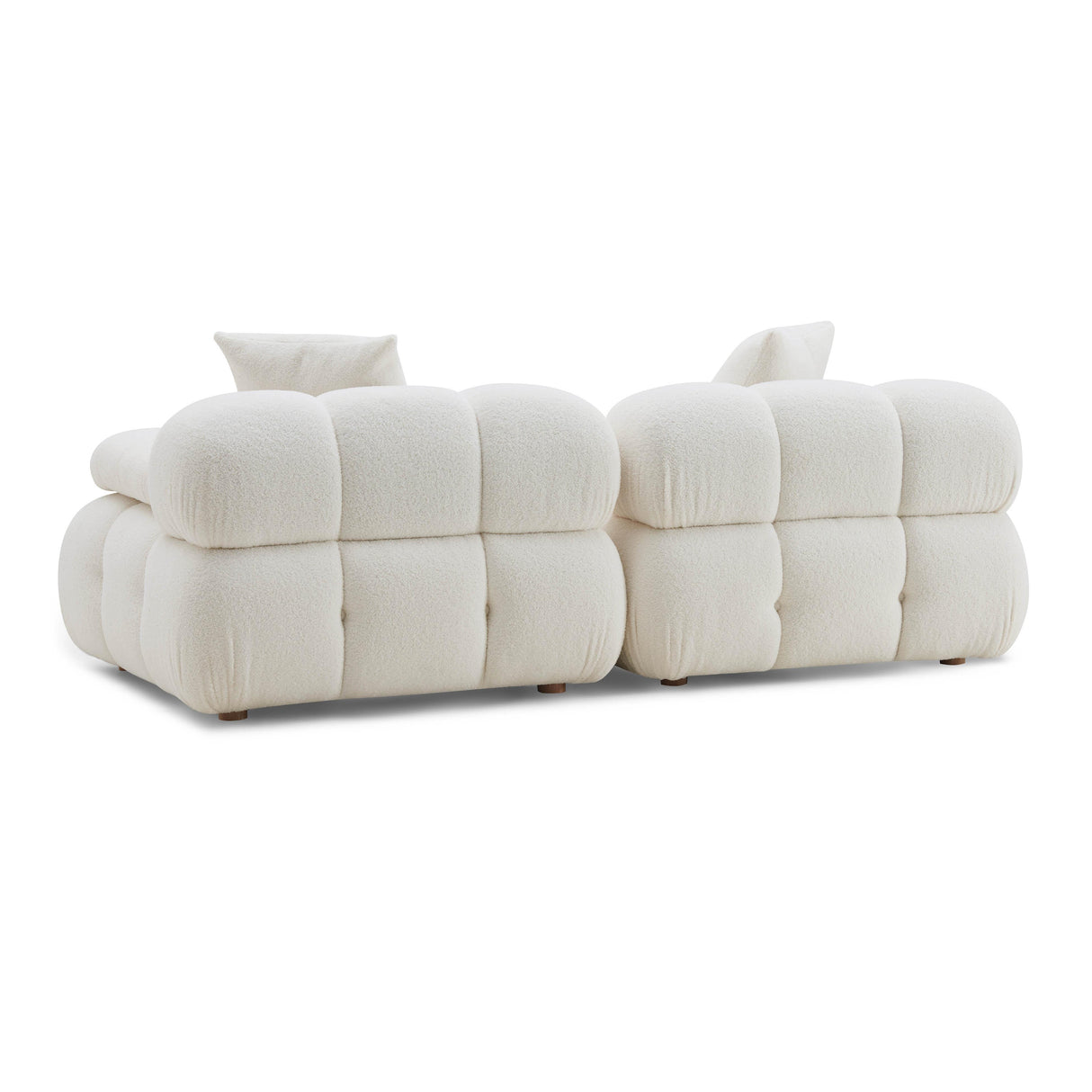 TOV Calliope Cream Vegan Shearling Modular Loveseat