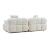 TOV Calliope Cream Vegan Shearling Modular Loveseat