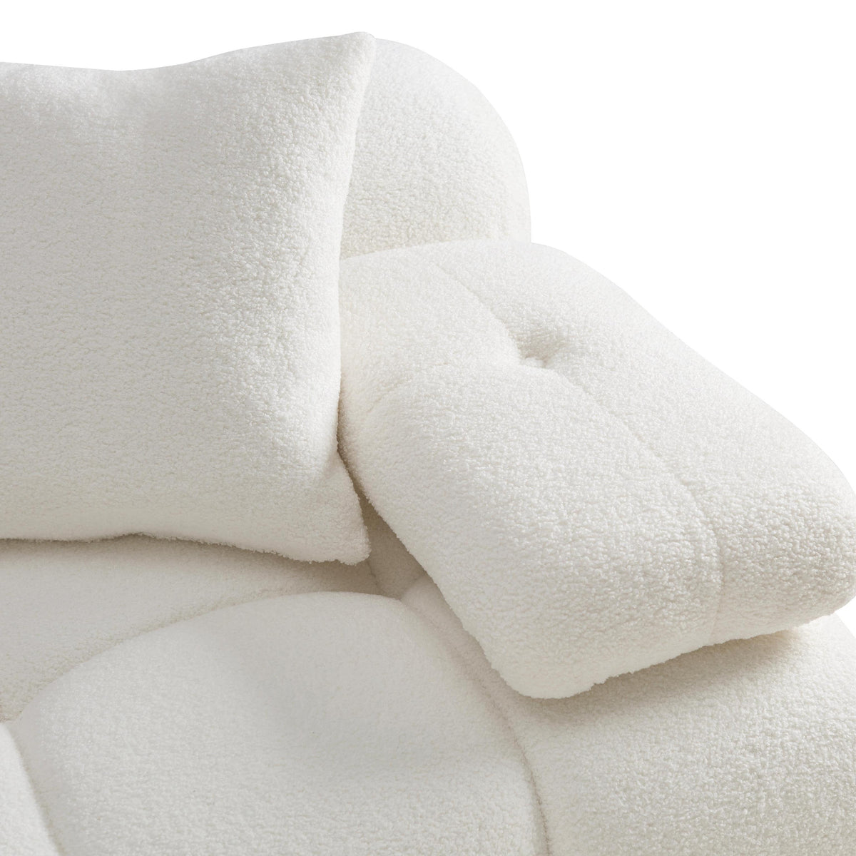 TOV Calliope Cream Vegan Shearling Modular Loveseat