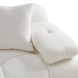 TOV Calliope Cream Vegan Shearling Modular Loveseat