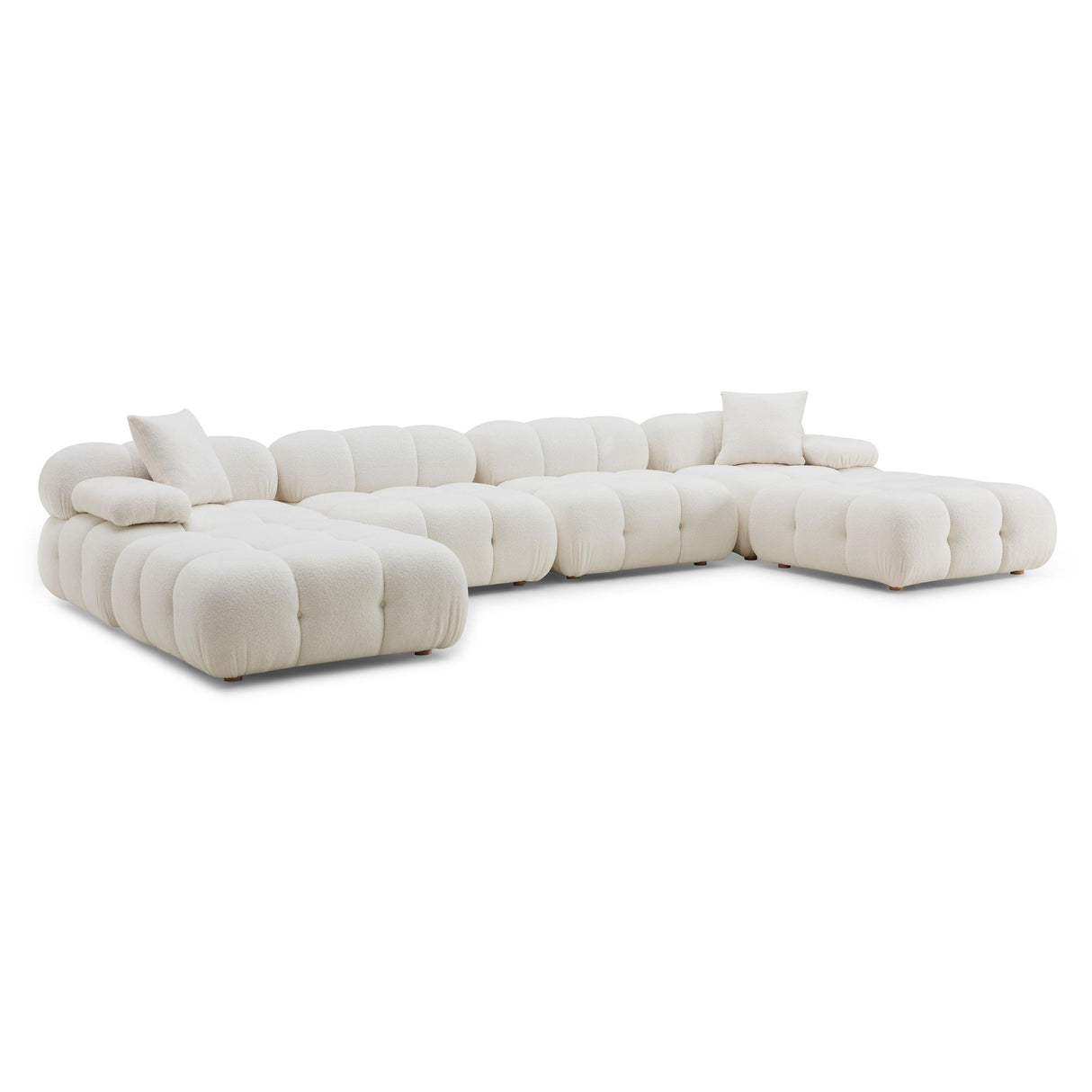 TOV Calliope Cream Vegan Shearling 6-piece Modular U-Sectional