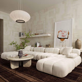 TOV Calliope Cream Vegan Shearling 6-piece Modular U-Sectional
