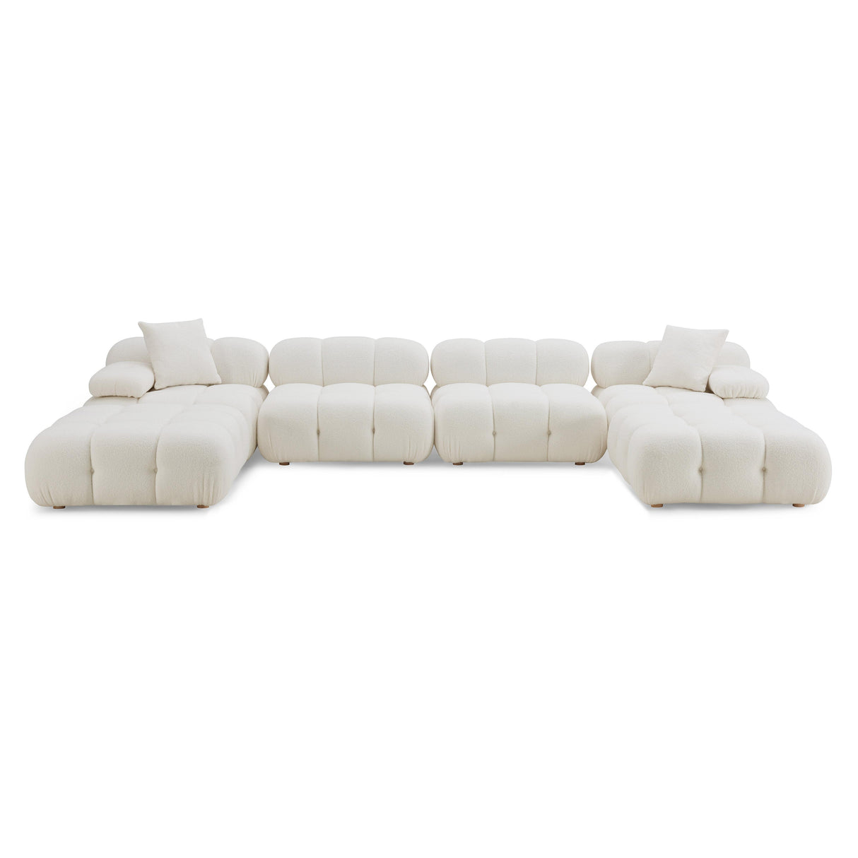 TOV Calliope Cream Vegan Shearling 6-piece Modular U-Sectional