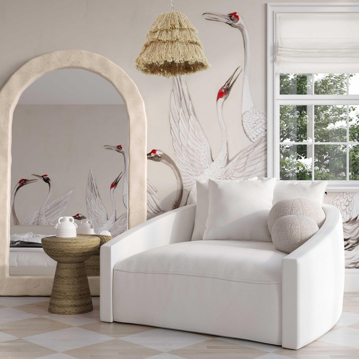 TOV Hanim Cream Performance Fabric Daybed