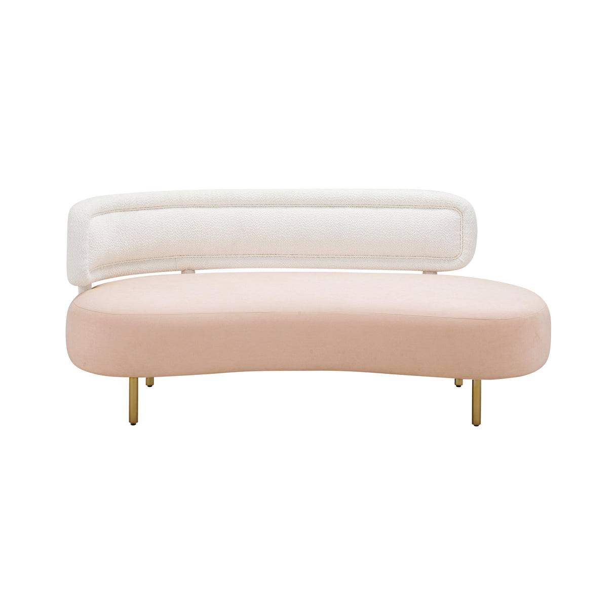 TOV Tischa Cream Boucle & Blush Velvet Sofa