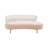 TOV Tischa Cream Boucle & Blush Velvet Sofa