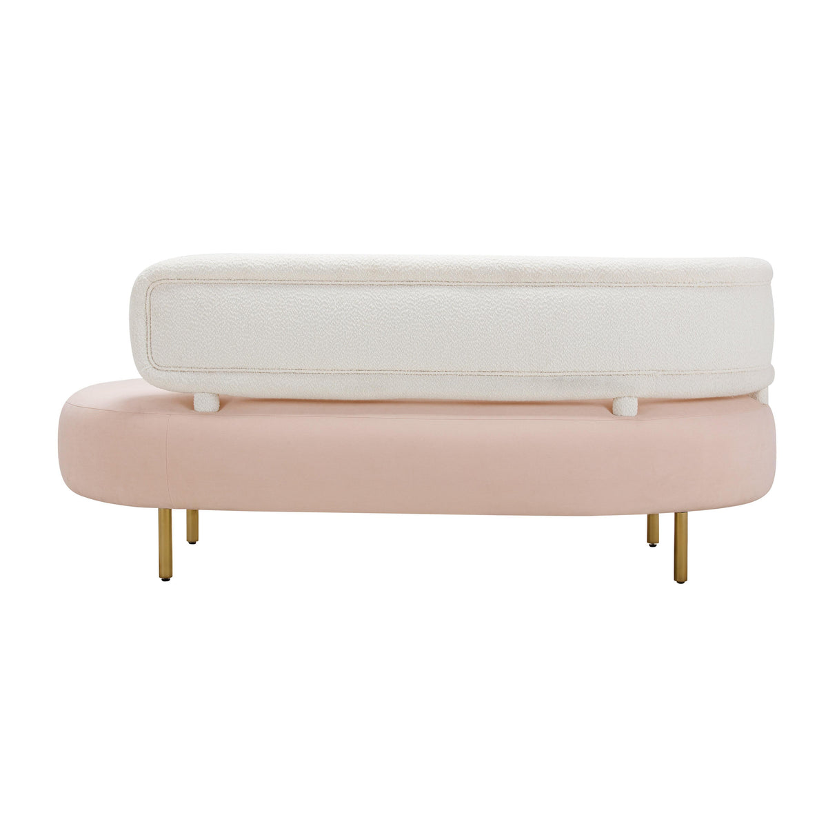 TOV Tischa Cream Boucle & Blush Velvet Sofa