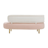 TOV Tischa Cream Boucle & Blush Velvet Sofa