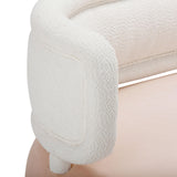 TOV Tischa Cream Boucle & Blush Velvet Sofa
