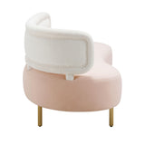 TOV Tischa Cream Boucle & Blush Velvet Sofa