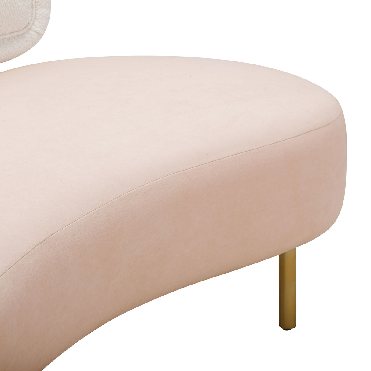 TOV Tischa Cream Boucle & Blush Velvet Sofa