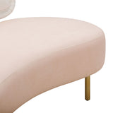 TOV Tischa Cream Boucle & Blush Velvet Sofa