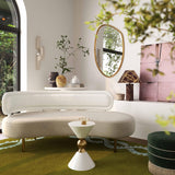 TOV Tischa Cream Boucle & Grey Velvet Sofa