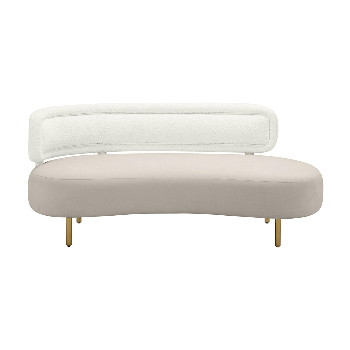 TOV Tischa Cream Boucle & Grey Velvet Sofa