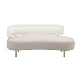 TOV Tischa Cream Boucle & Grey Velvet Sofa