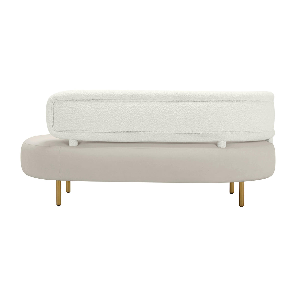 TOV Tischa Cream Boucle & Grey Velvet Sofa