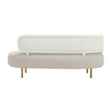 TOV Tischa Cream Boucle & Grey Velvet Sofa
