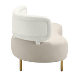 TOV Tischa Cream Boucle & Grey Velvet Sofa
