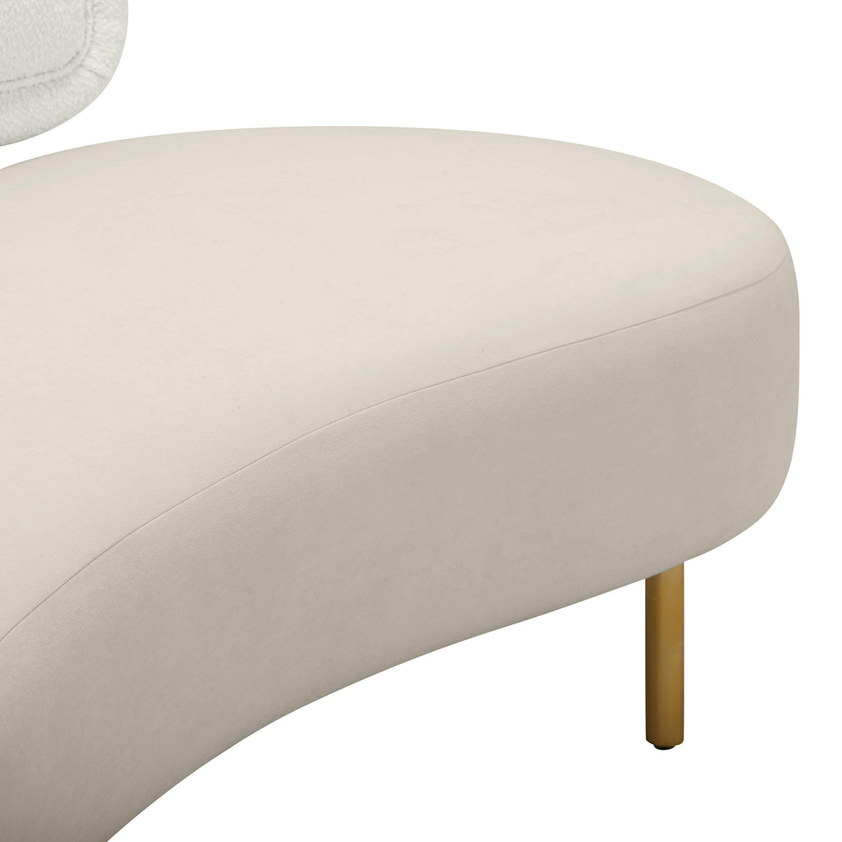 TOV Tischa Cream Boucle & Grey Velvet Sofa