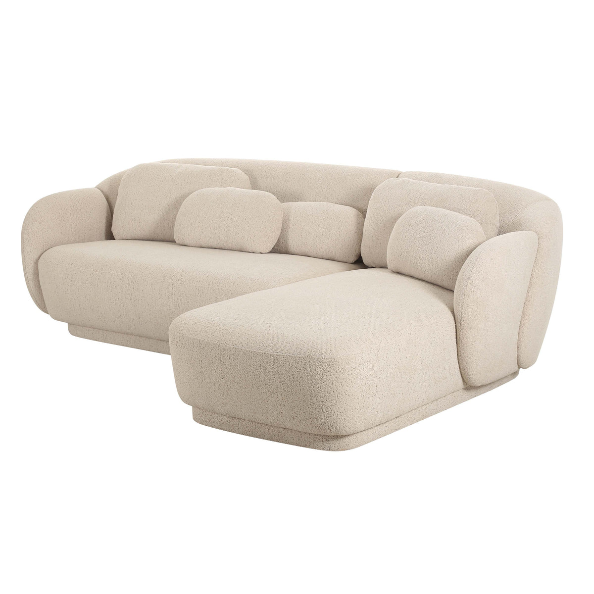 TOV Misty Cream Boucle Sectional - RAF