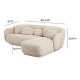 TOV Misty Cream Boucle Sectional - RAF